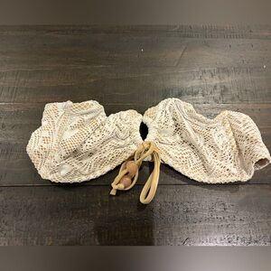 Wild Fable Tan and White Lace Bikini Top
